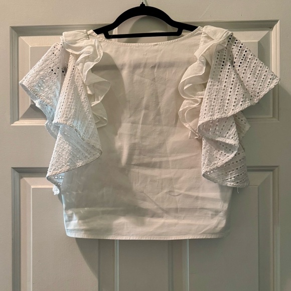 White Ruffled Eyelet Top - Picture 3 of 4